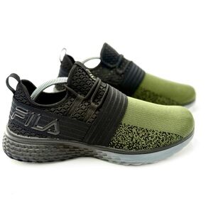 FILA Fondato Slip Ons Mesh Energized Men's Sneakers Size US 11 Green Black NWOT
